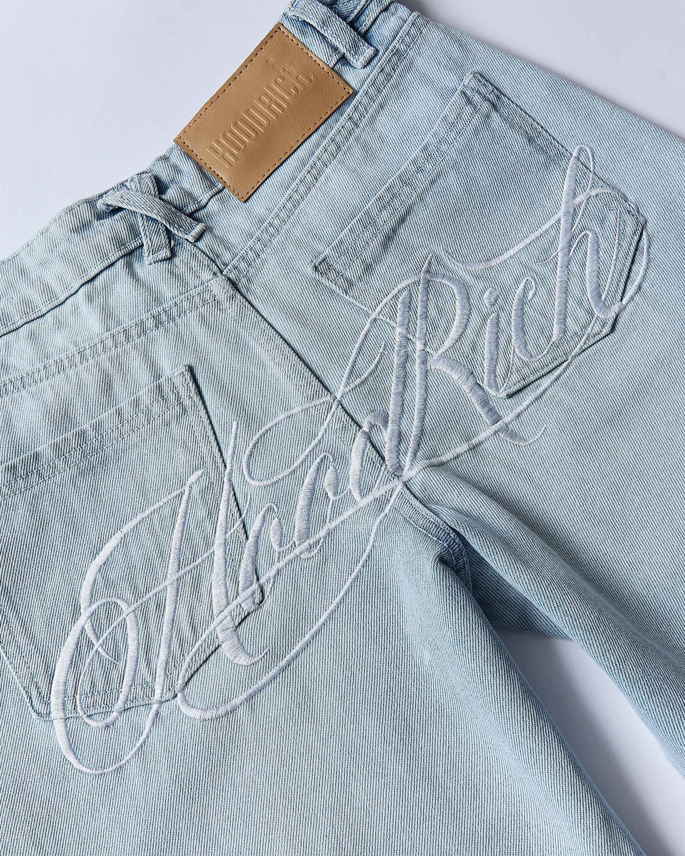 Solace Wide Leg Jeans - Bleached Blue/White - Image 2