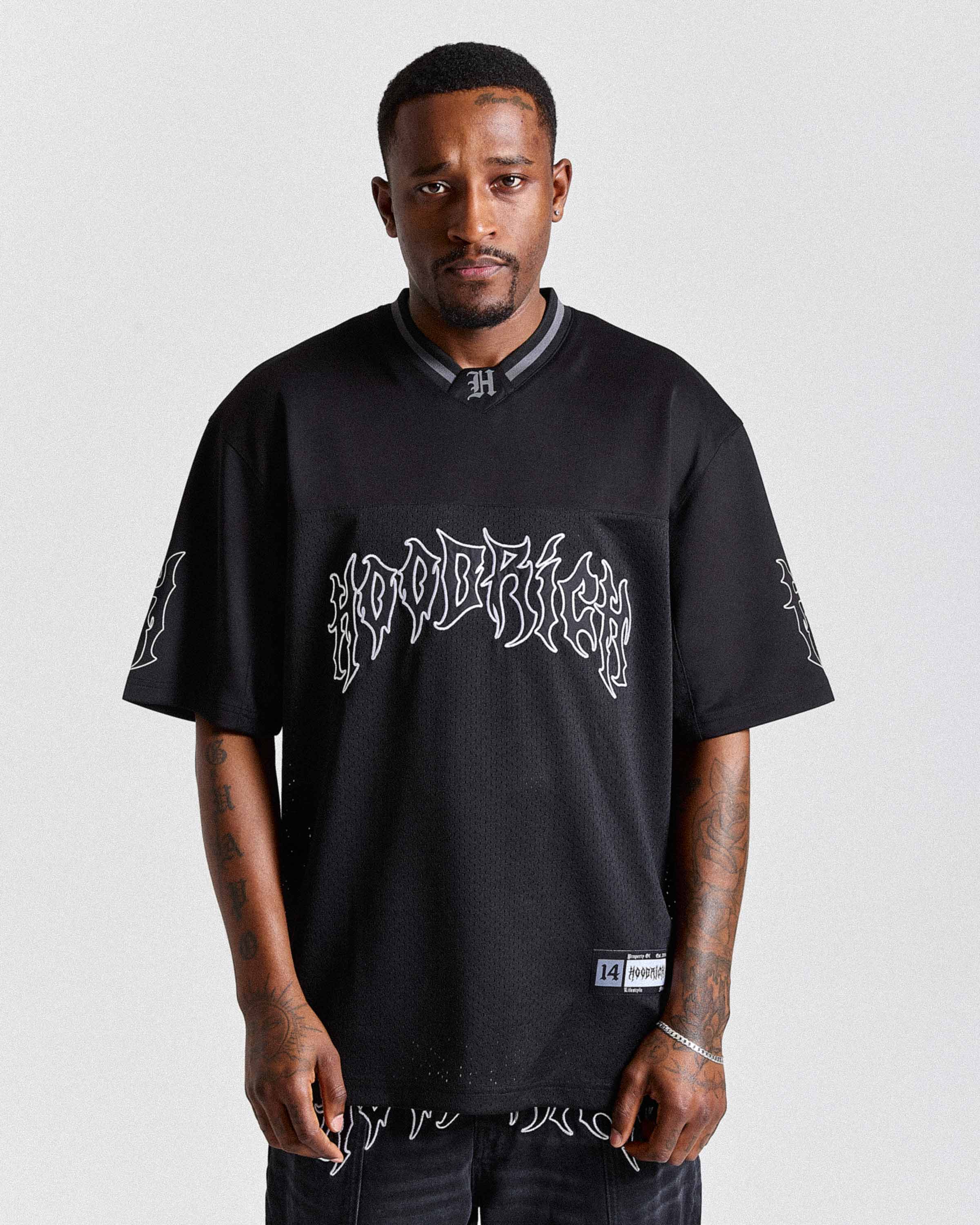 Spectral Oversized Mesh Jersey - Black/White - Image 11