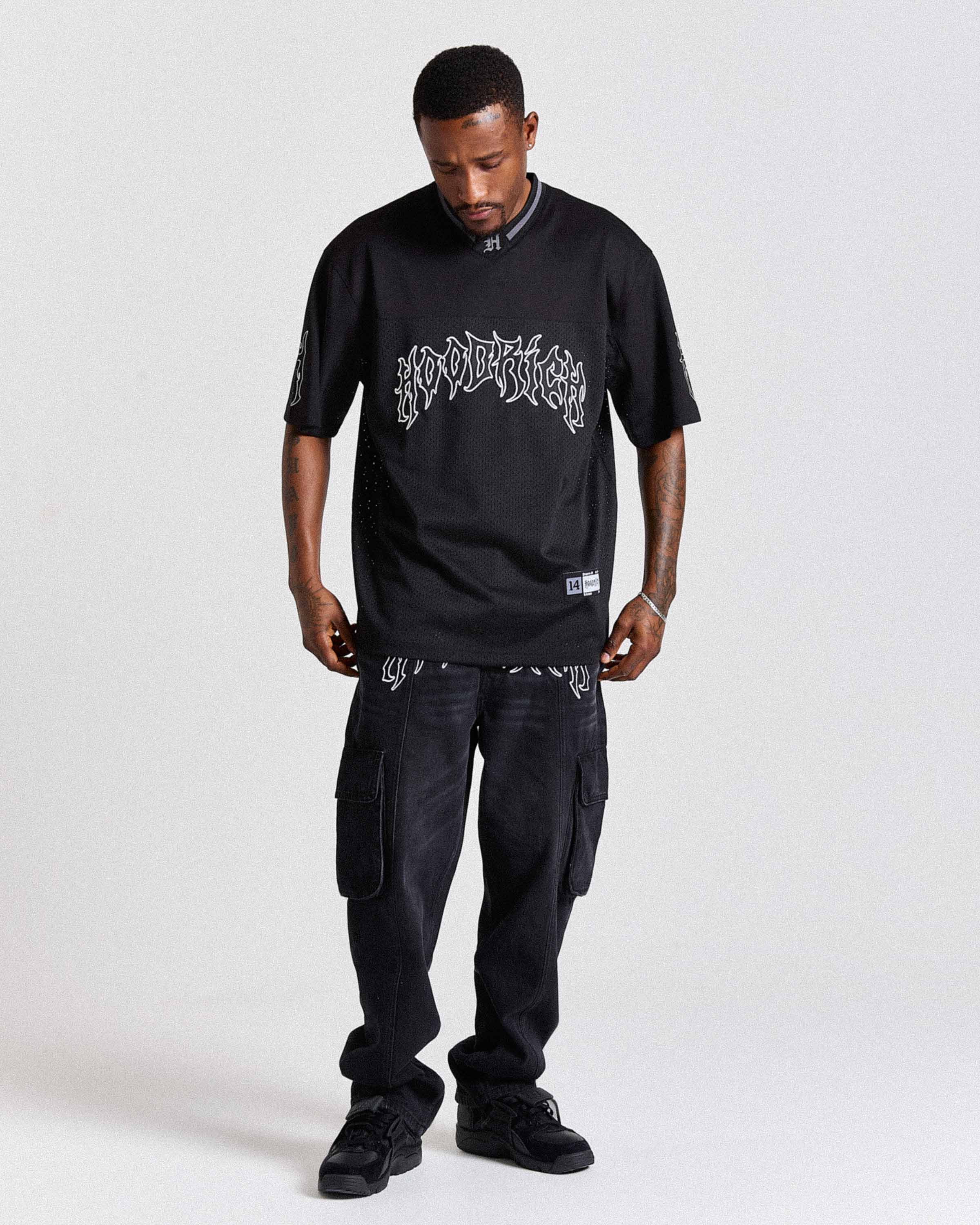 Spectral Oversized Mesh Jersey - Black/White - Image 13
