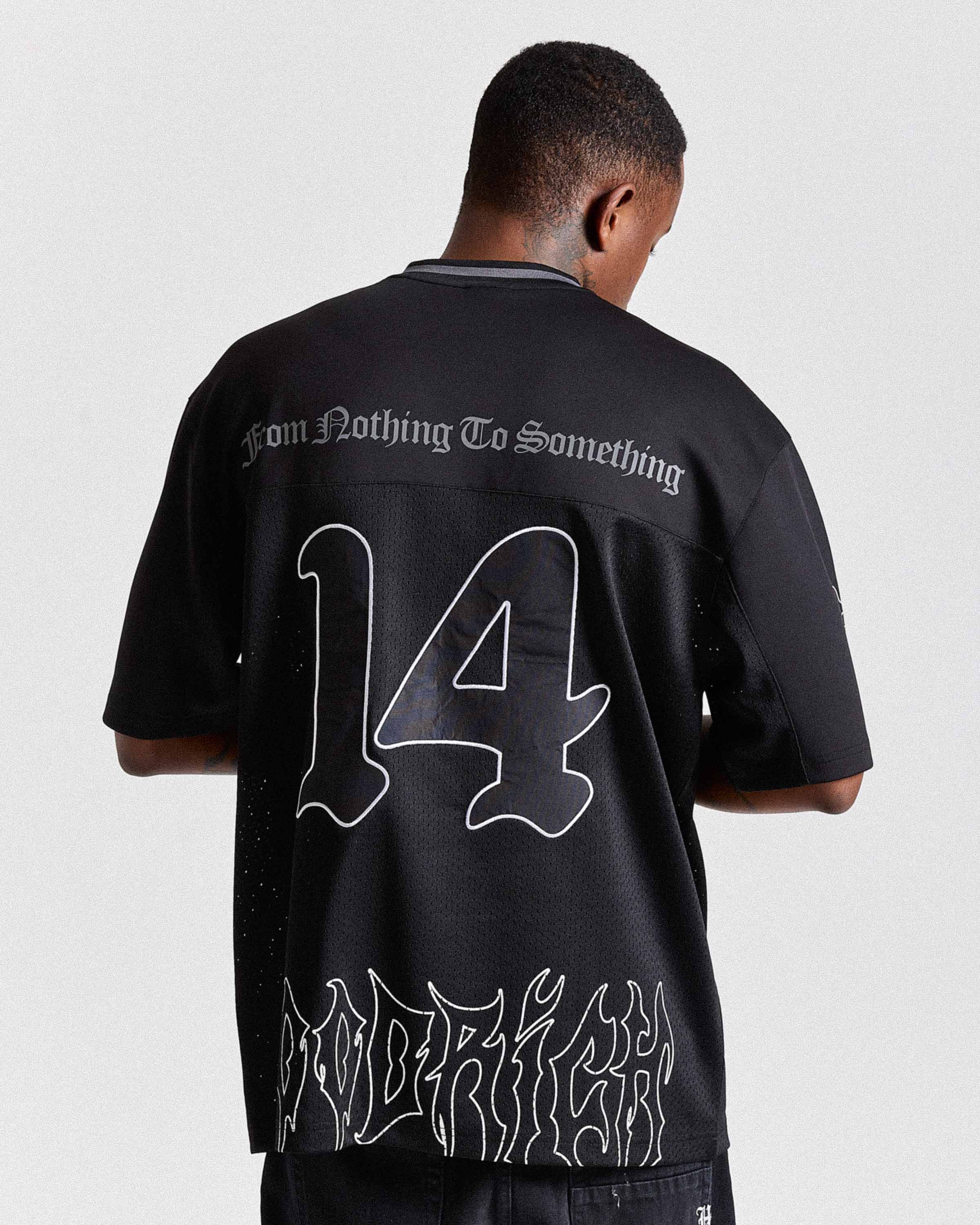 Spectral Oversized Mesh Jersey - Black/White - Image 2