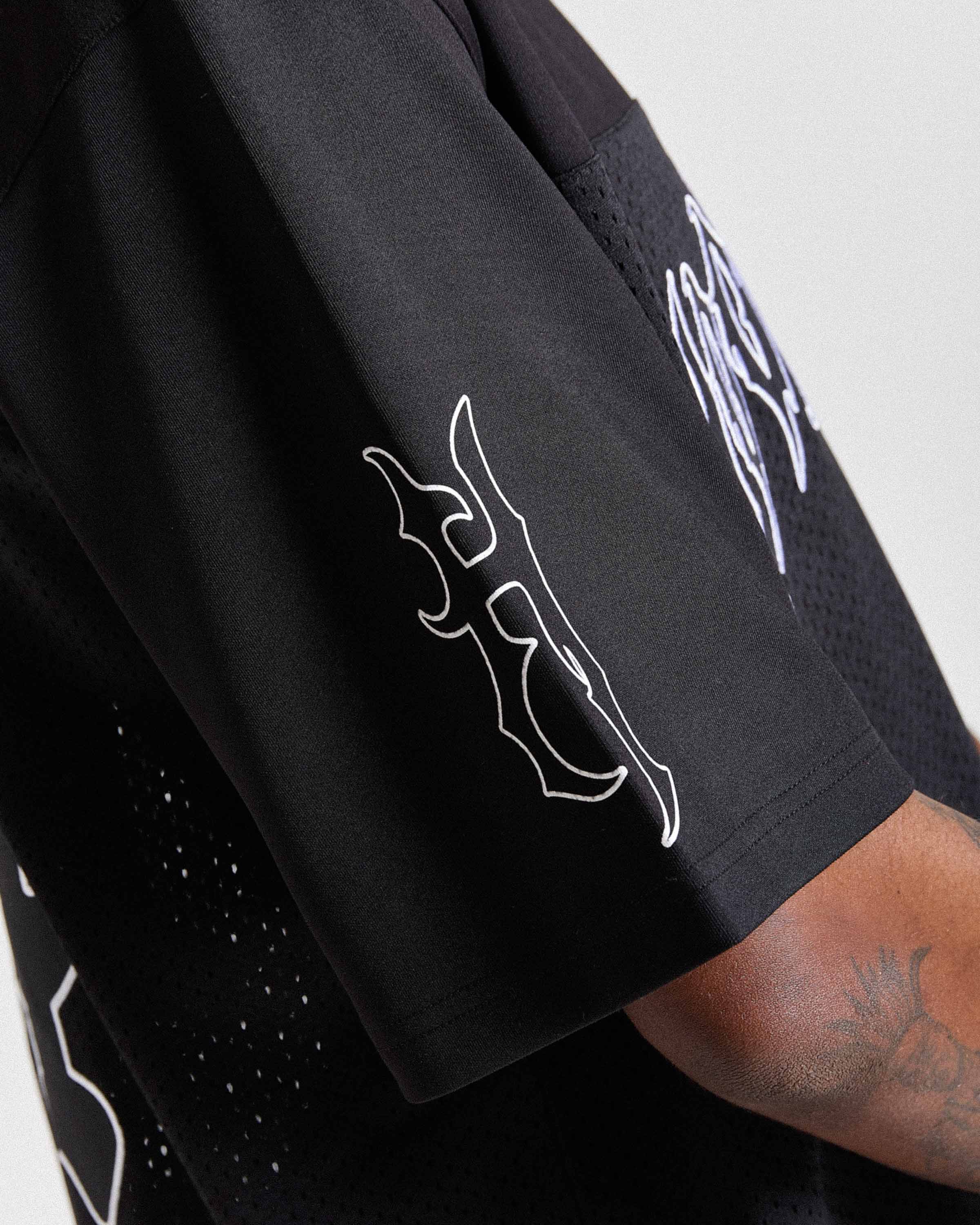 Spectral Oversized Mesh Jersey - Black/White - Image 6
