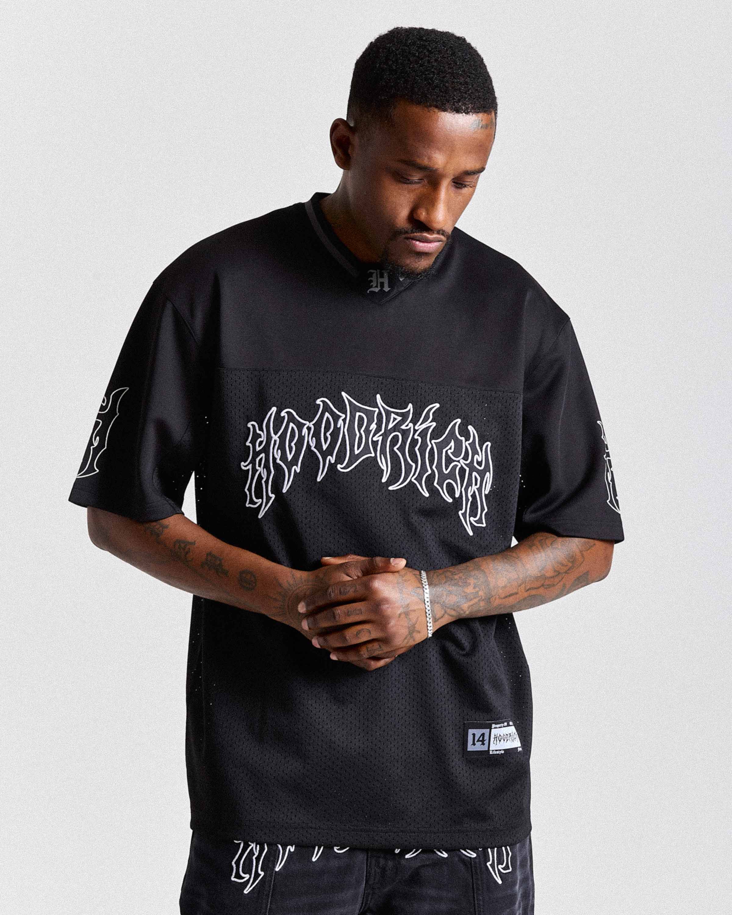 Spectral Oversized Mesh Jersey - Black/White - Image 9