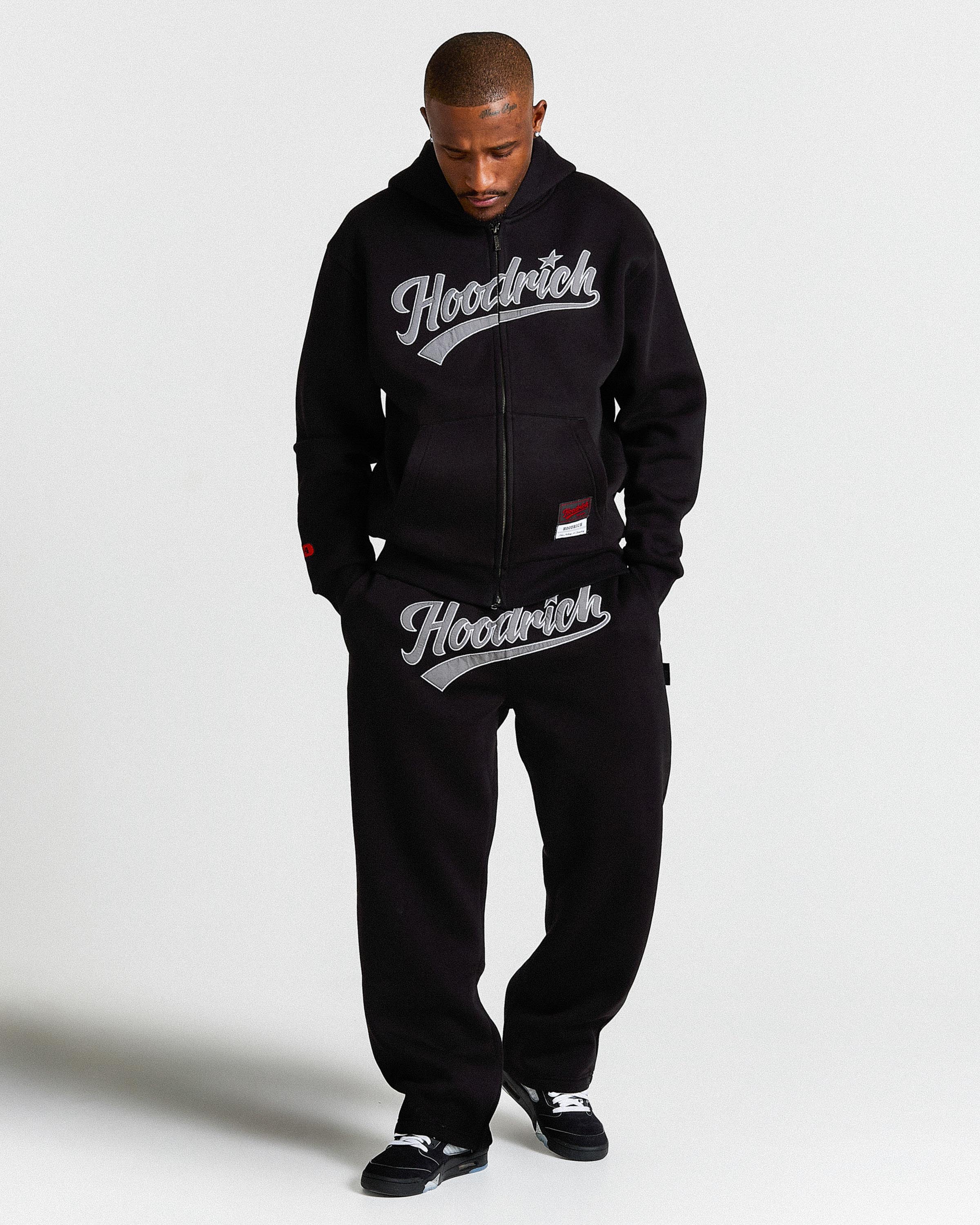 Stade Oversized Zip Hoodie - Black/White - Image 4