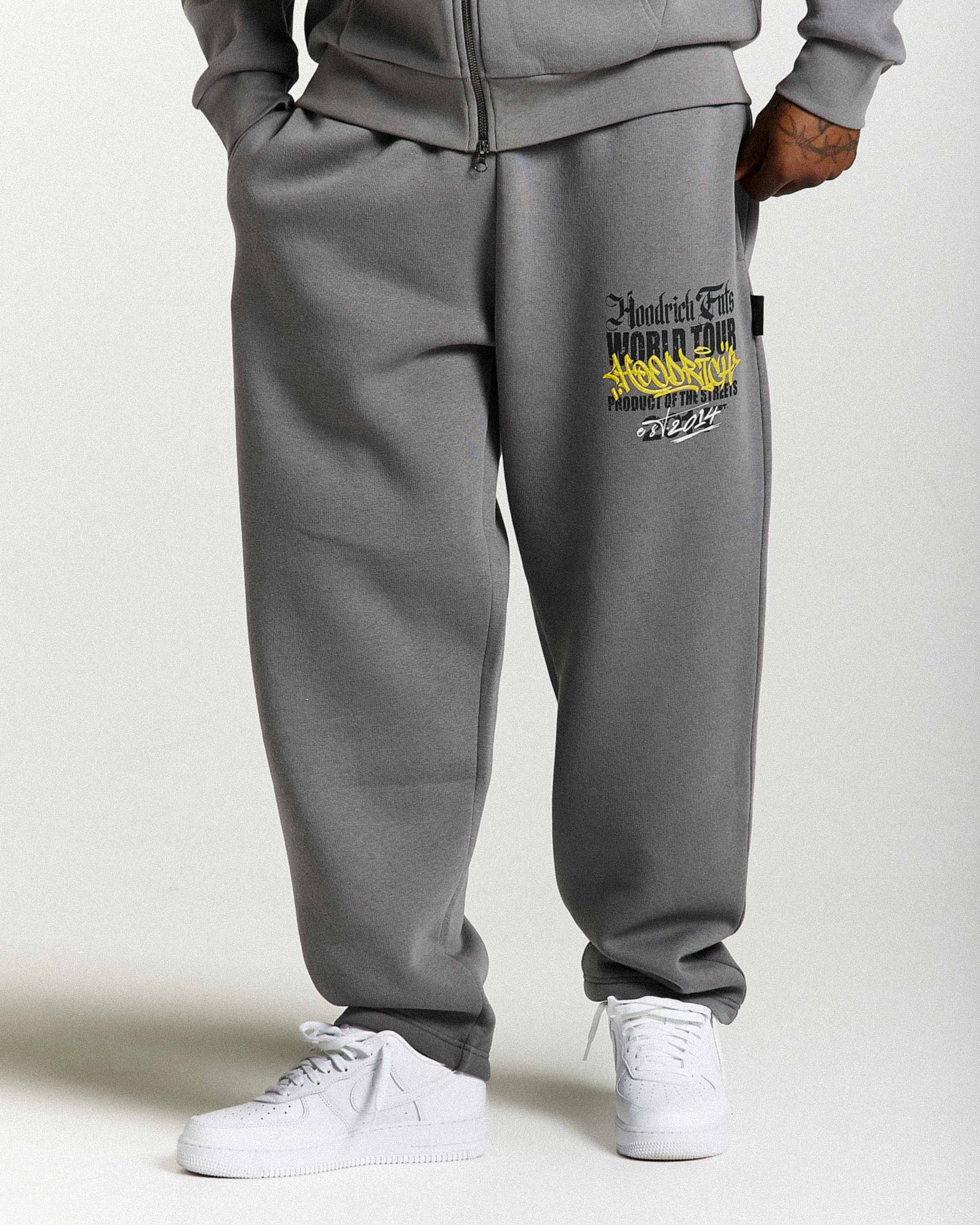 Stamp Tour Oversized Joggers - Grey/Black/Yellow - Image 6