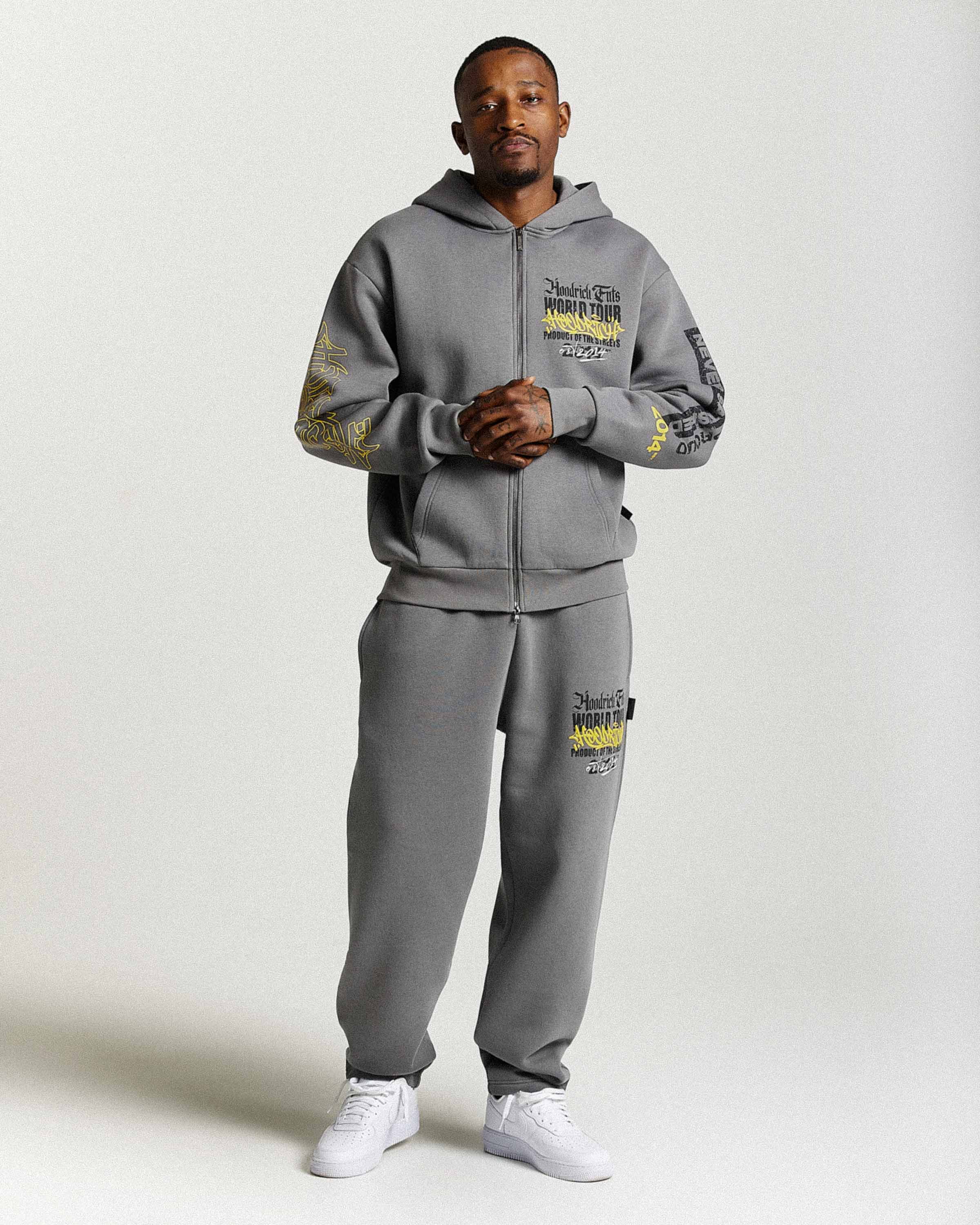 Stamp Tour Oversized Joggers - Grey/Black/Yellow - Image 8