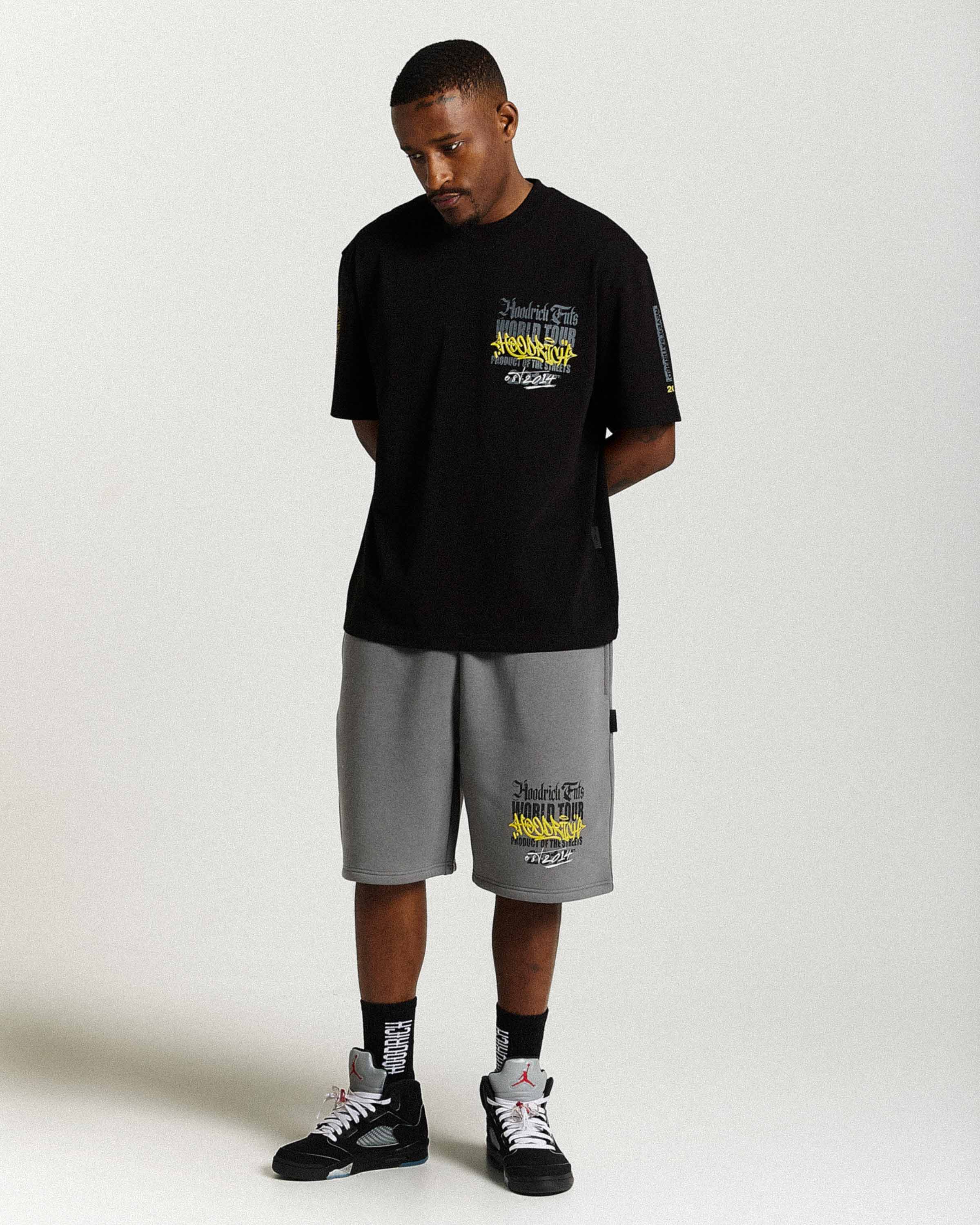 Stamp Tour Oversized T-Shirt - Black/Grey/Yellow - Image 9