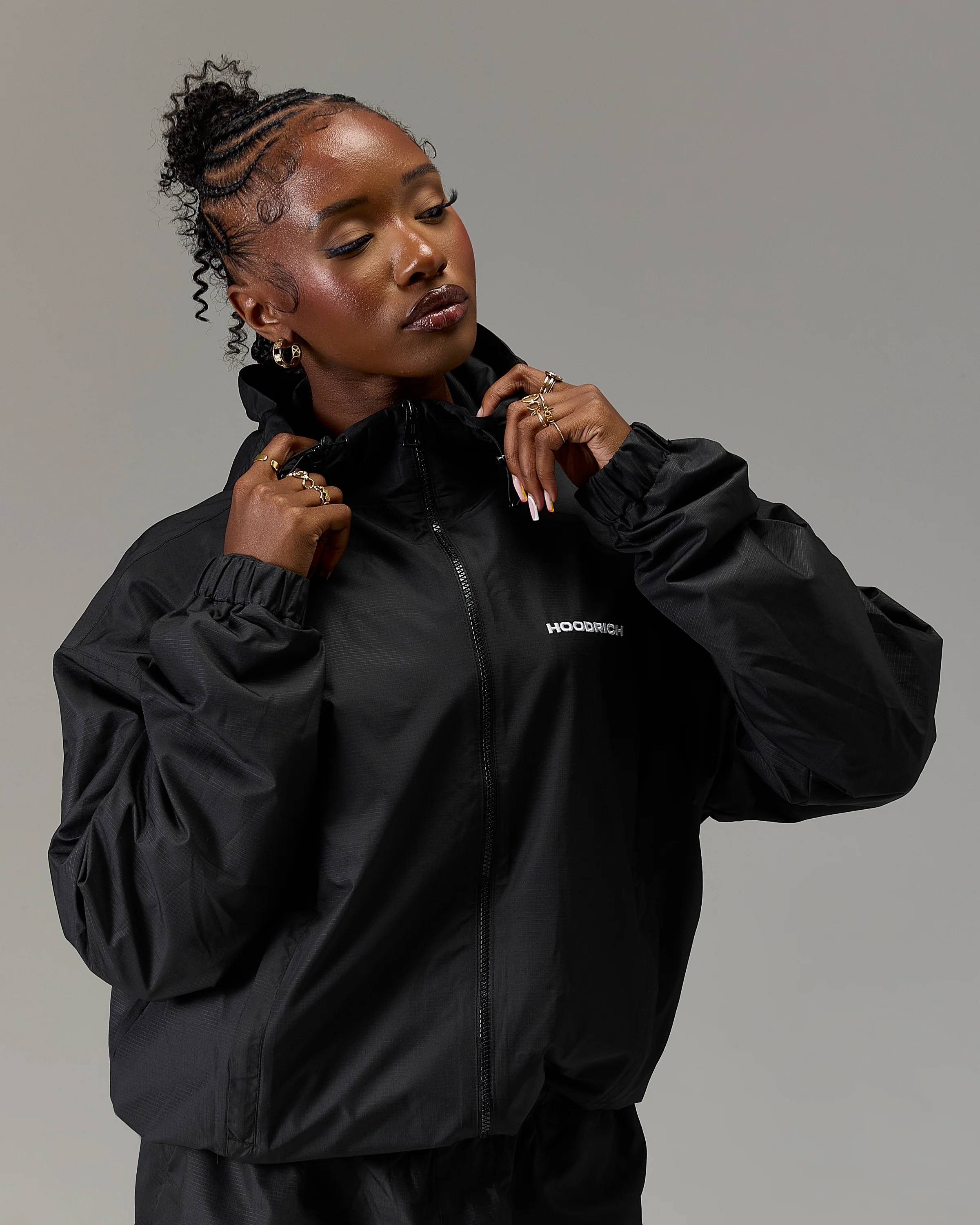 The Winner's Circle Ripstop Woven Jacket - Black/White - Image 14