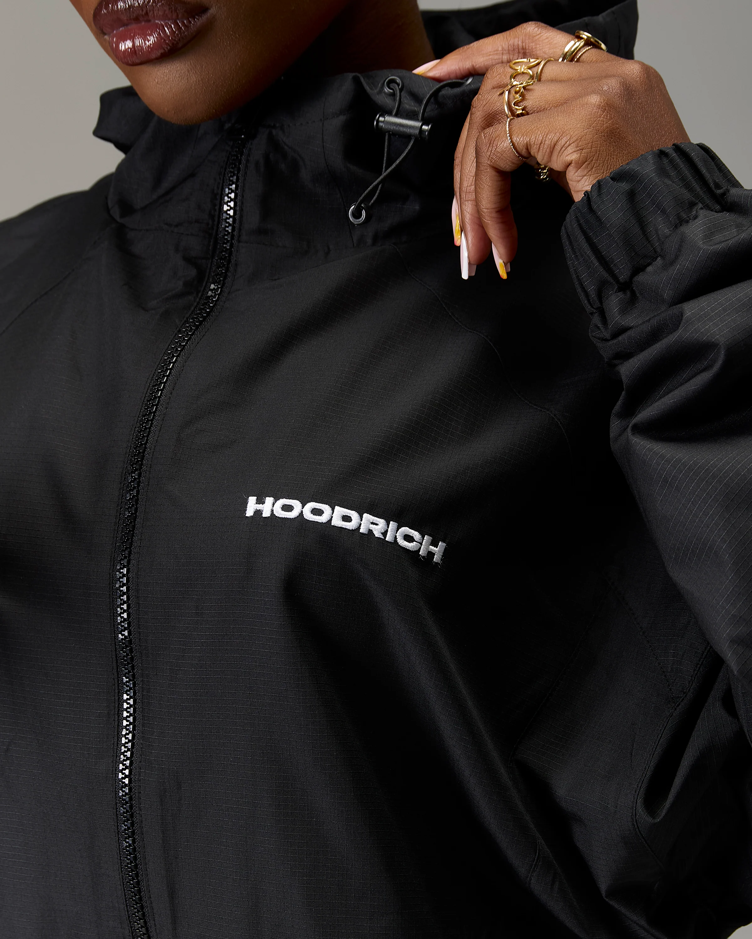 The Winner's Circle Ripstop Woven Jacket - Black/White - Image 8