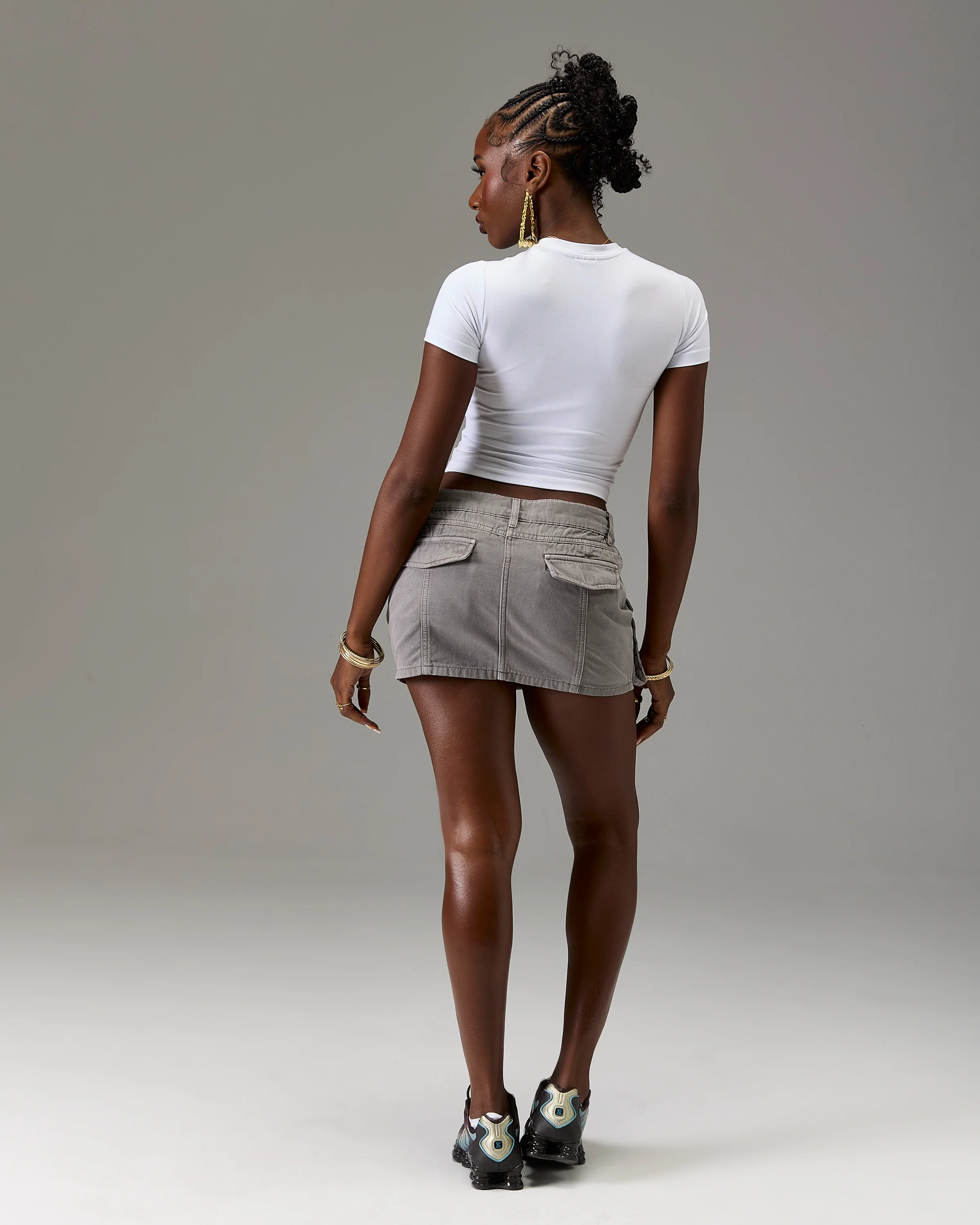 The Winner's Circle Cargo Mini Skirt - Grey - Image 7