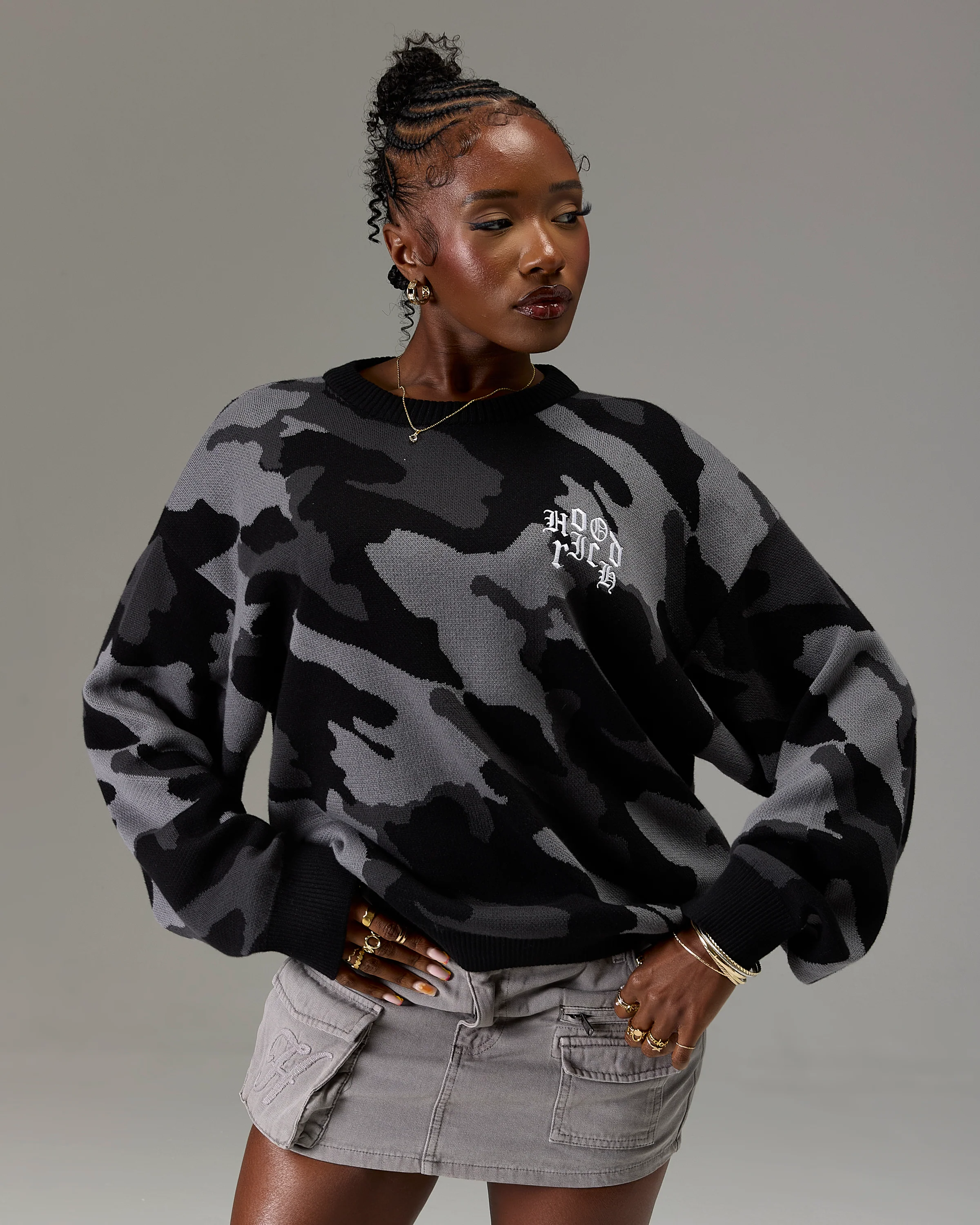 The Winner's Circle Knitwear Sweater - Black/Camo - Image 6