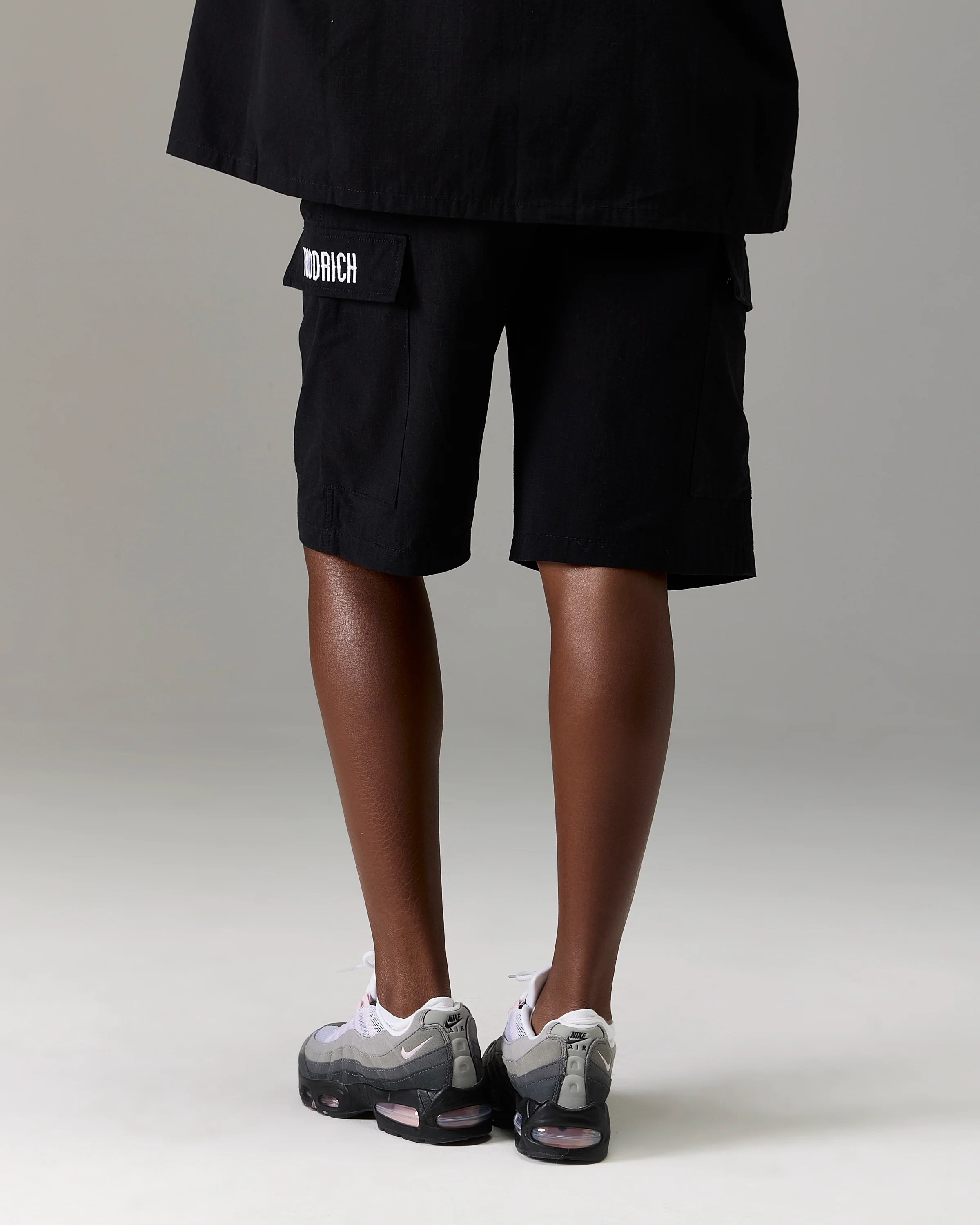 The Winner's Circle Ripstop Cargo Shorts - Black/White - Image 11