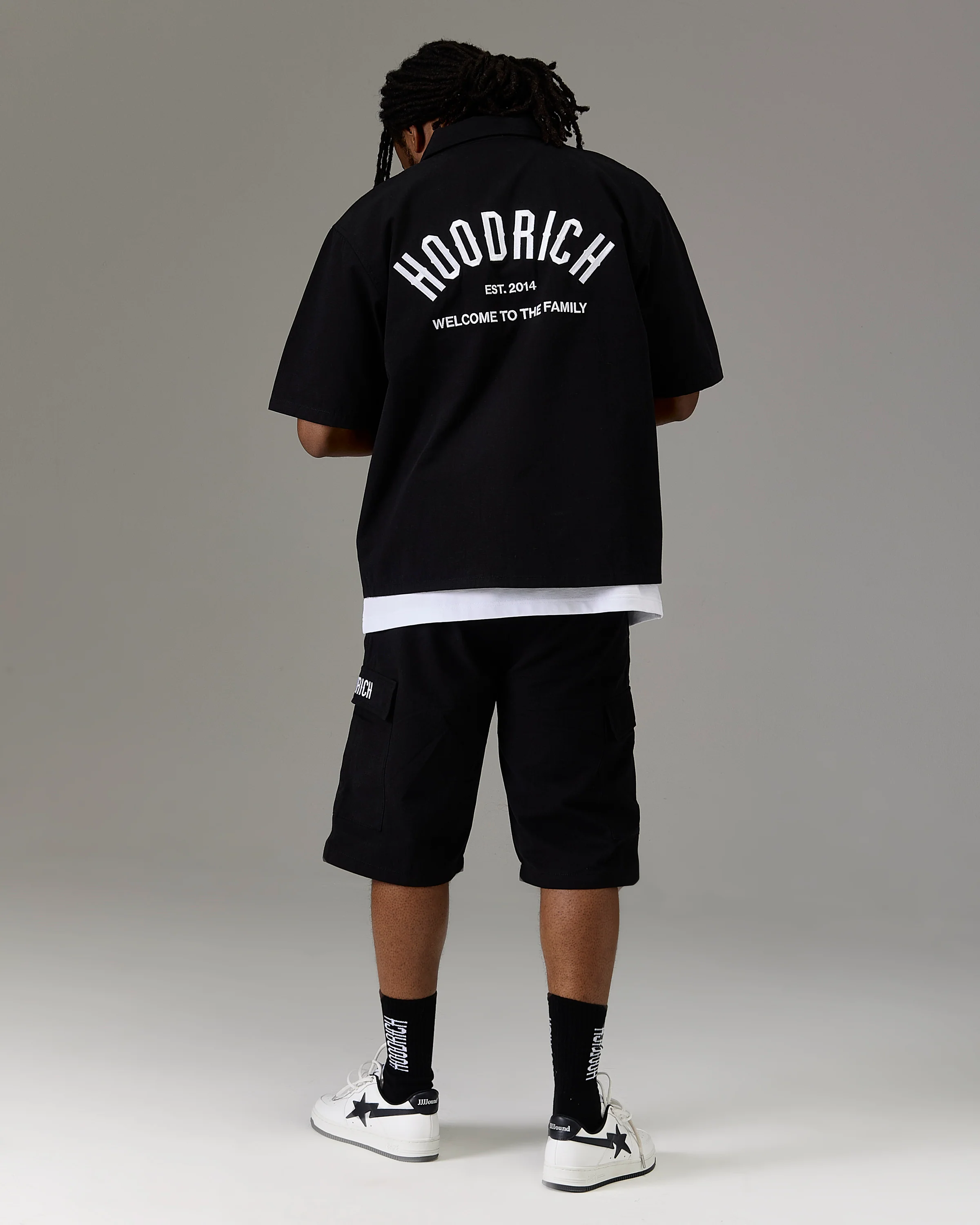 The Winner's Circle Ripstop Cargo Shorts - Black/White - Image 3