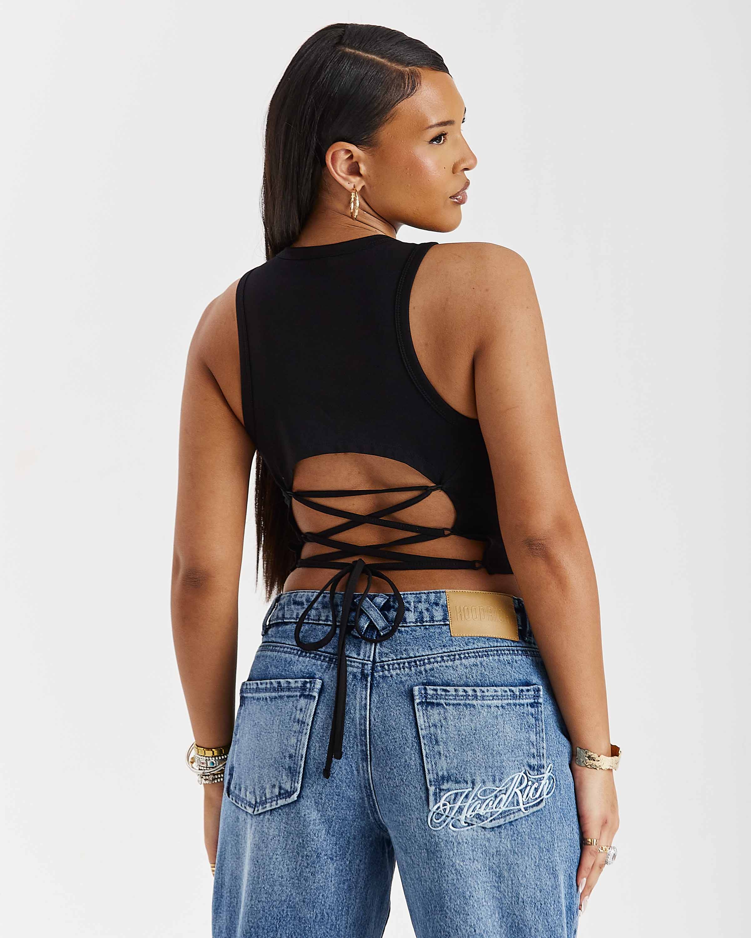 Token Wide Leg Cargo Jeans - Washed Mid Blue - Image 4