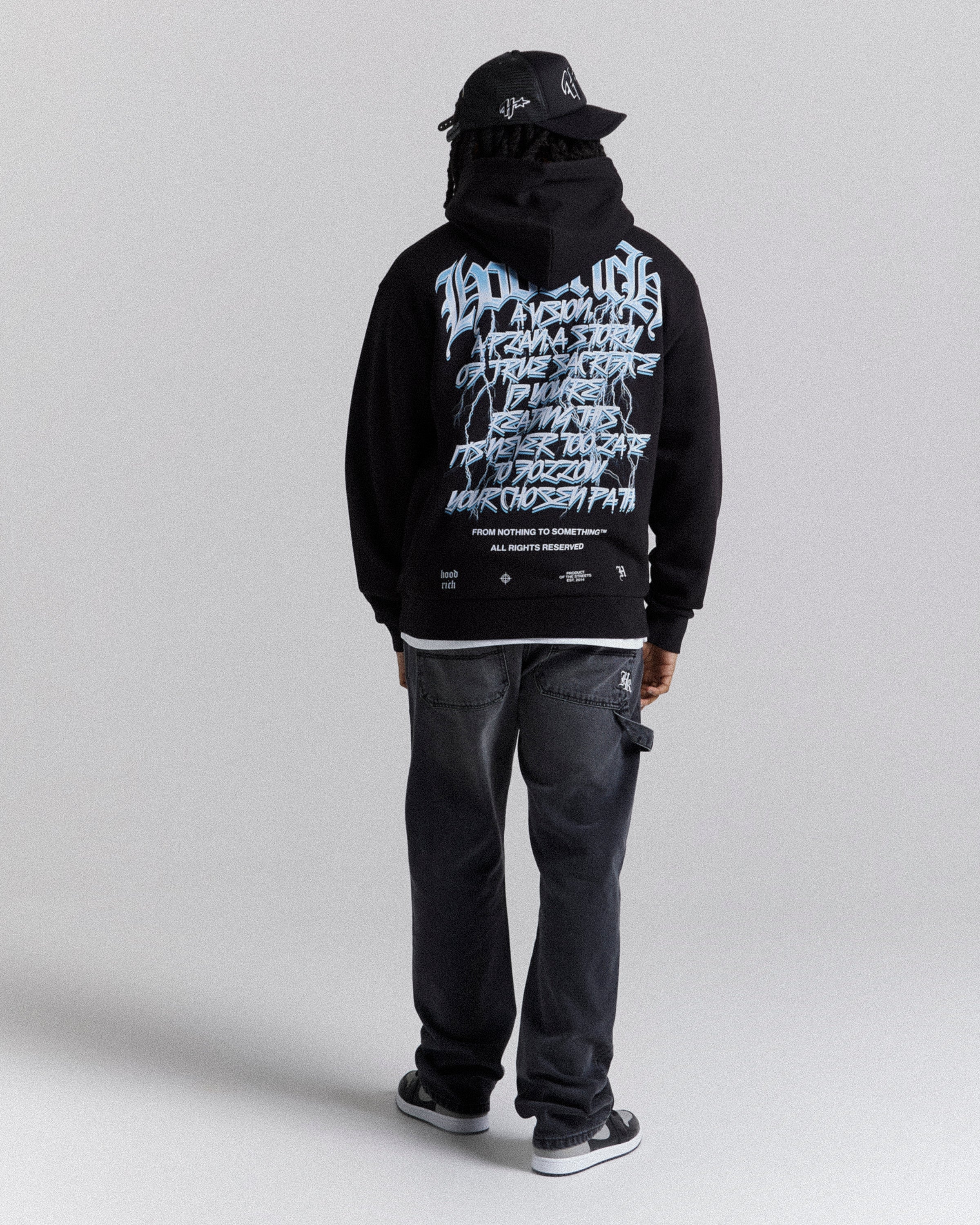 Tornado Oversized Hoodie  - Black/White/Blue - Image 5