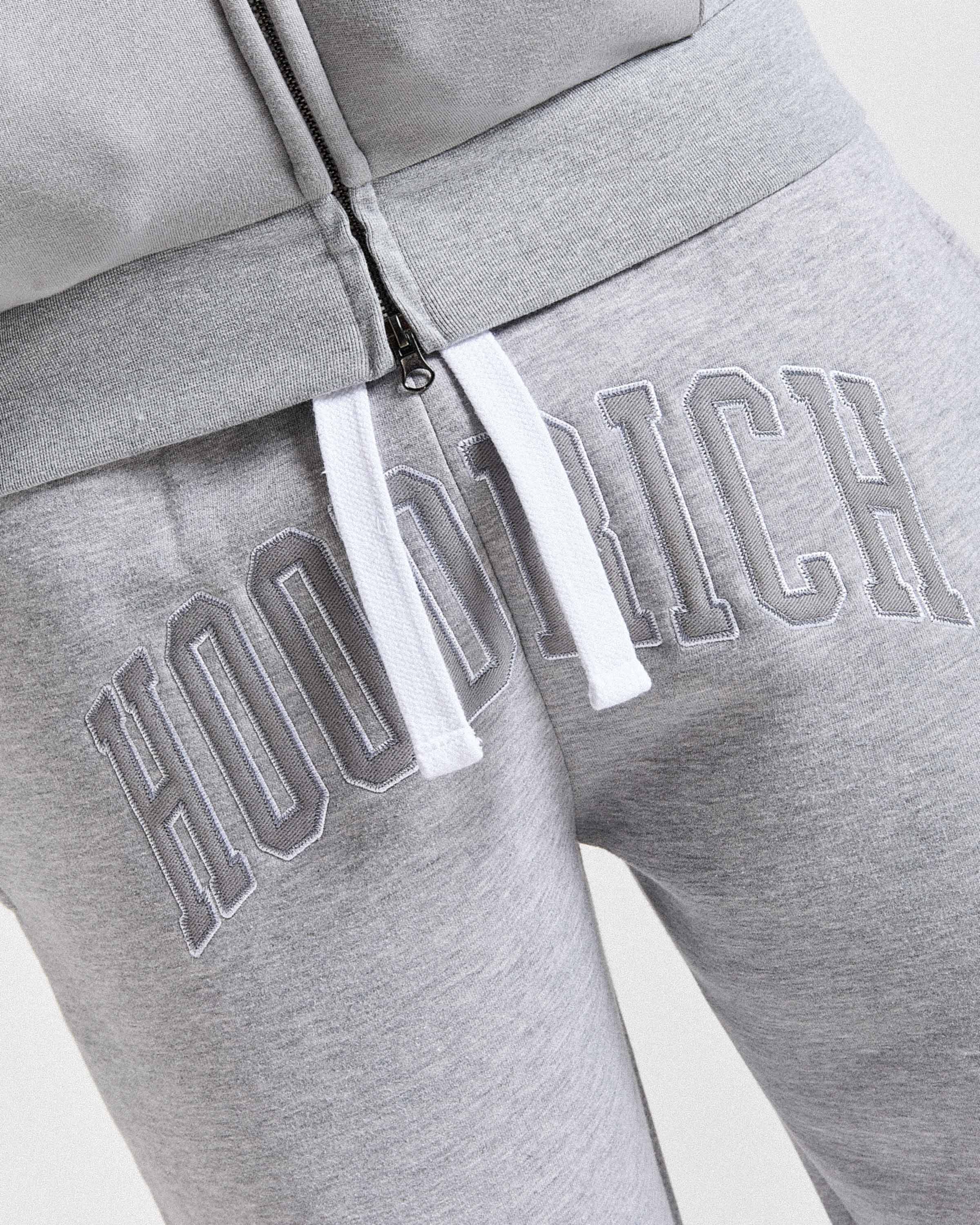 Varsite Oversized Wide Leg Joggers - Grey/White - Image 10