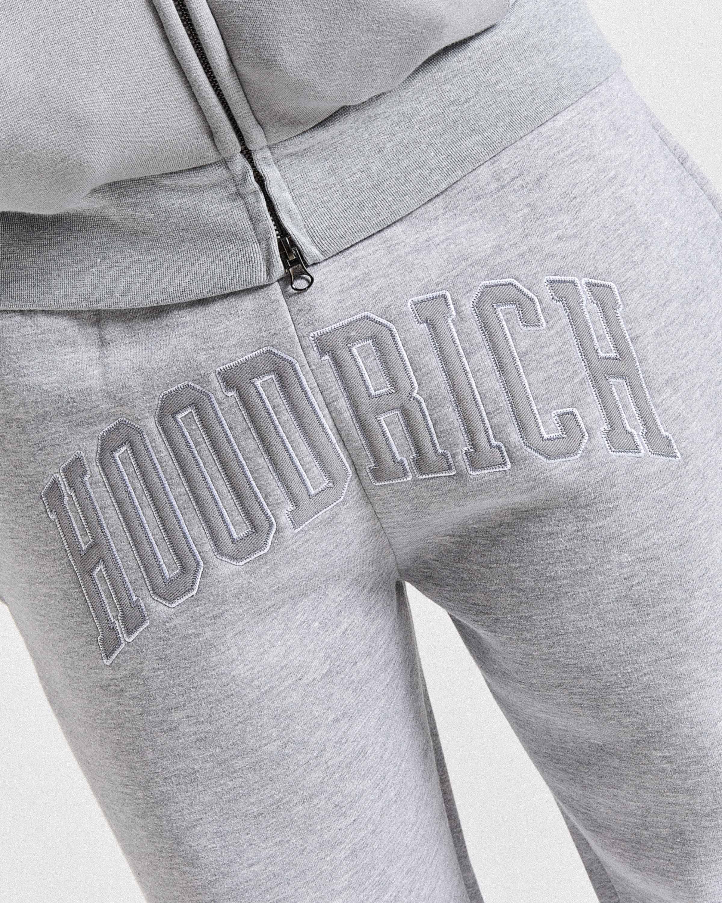 Varsite Oversized Wide Leg Joggers - Grey/White - Image 6