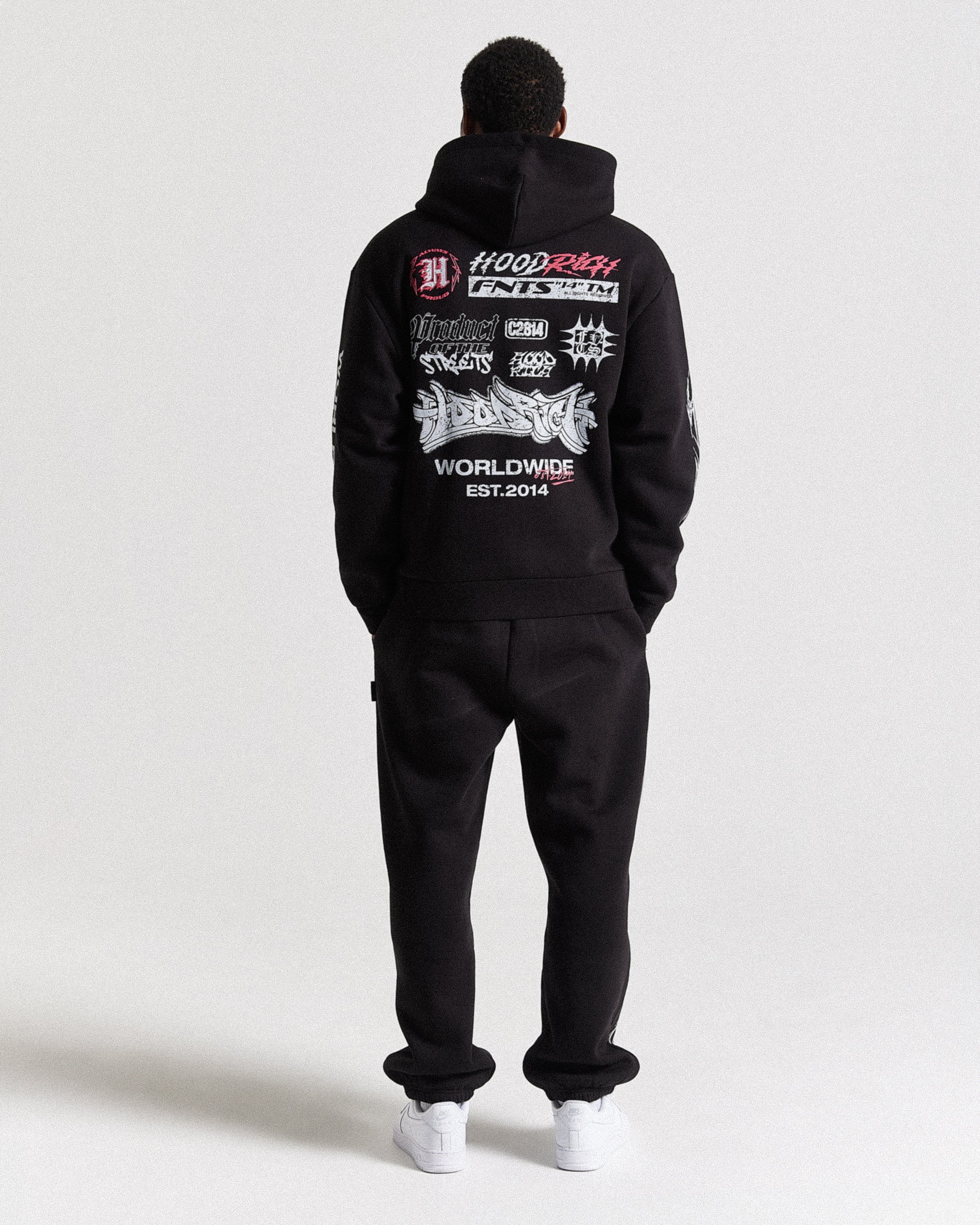 Vertigo Oversized Joggers - Black/Grey/Pink - Image 3