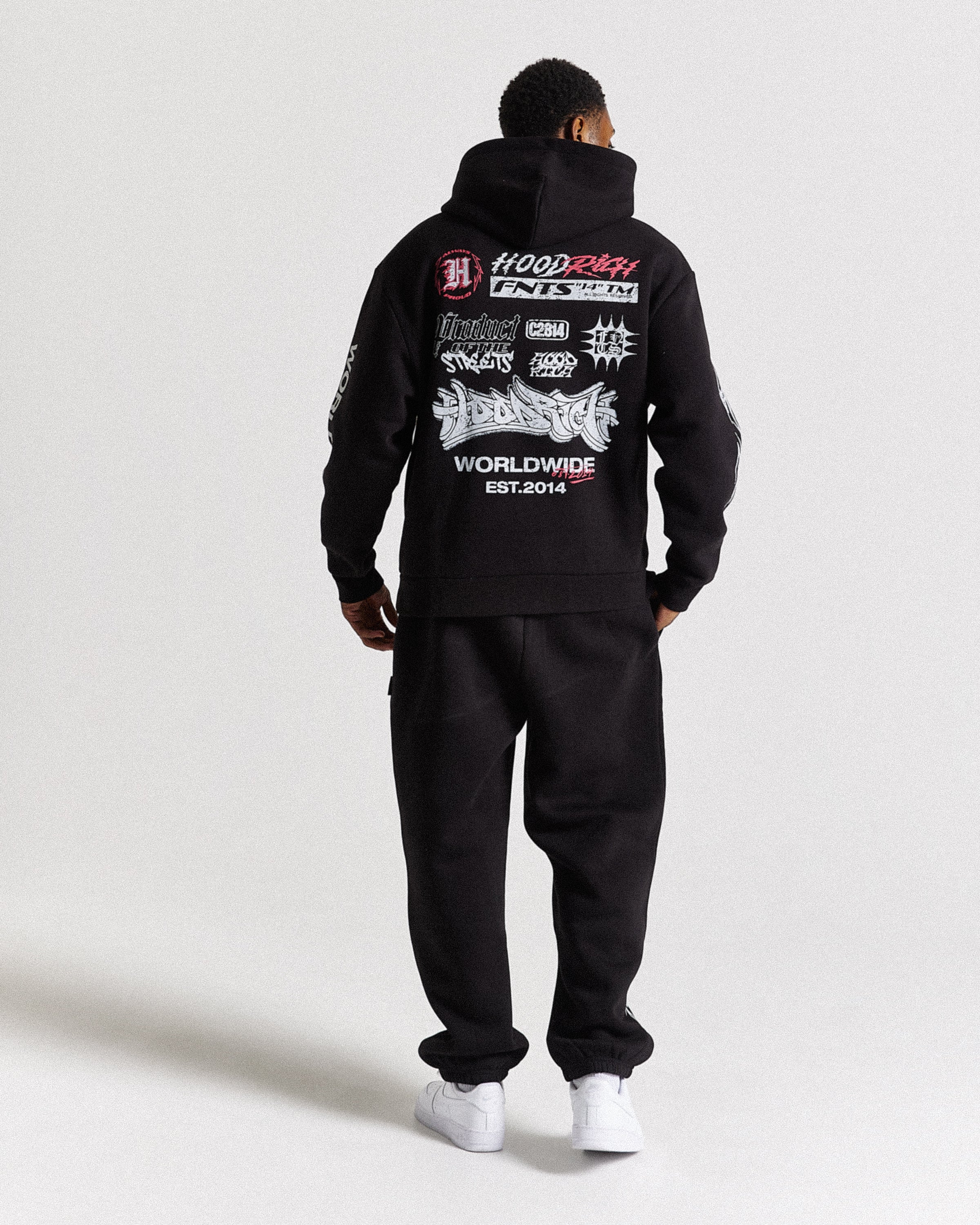 Vertigo Oversized Hoodie - Black/Grey/Pink - Image 6