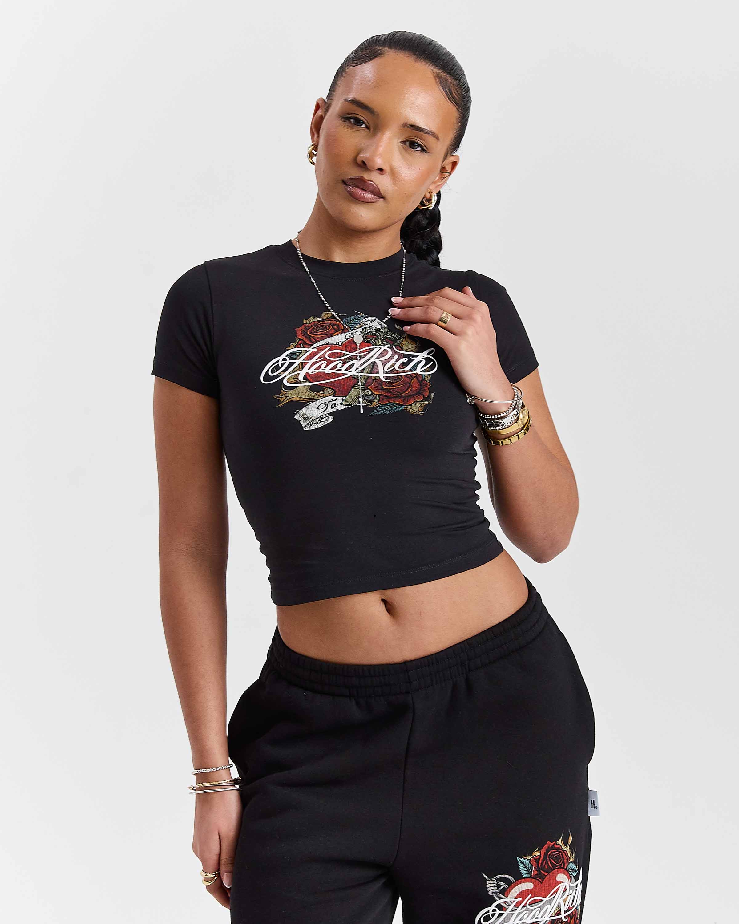 Vox Fitted Tee - Black/Red - Image 6