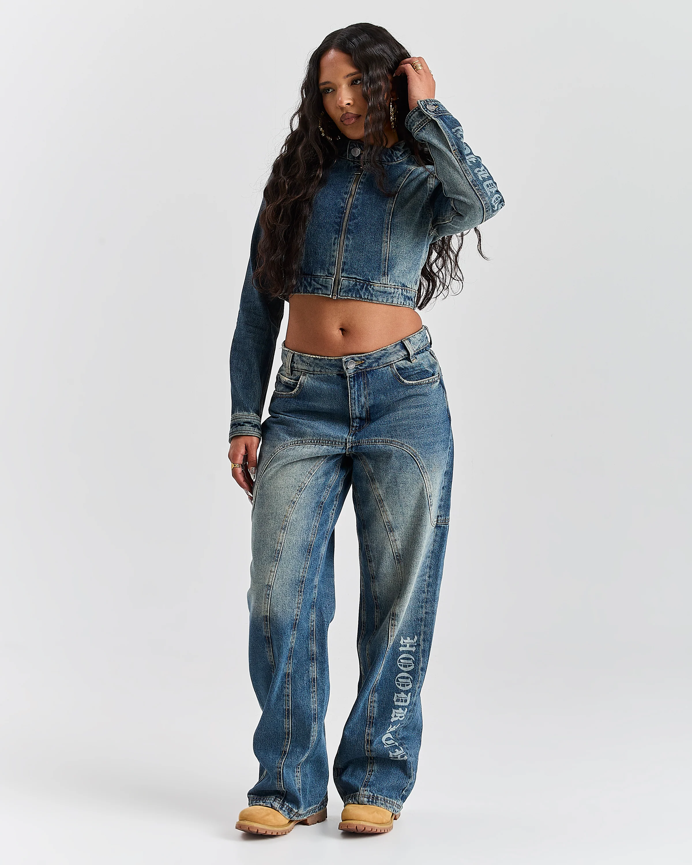 The Winner's Circle Snowdrift Wide Leg Jeans - Dirty Wash - Image 12