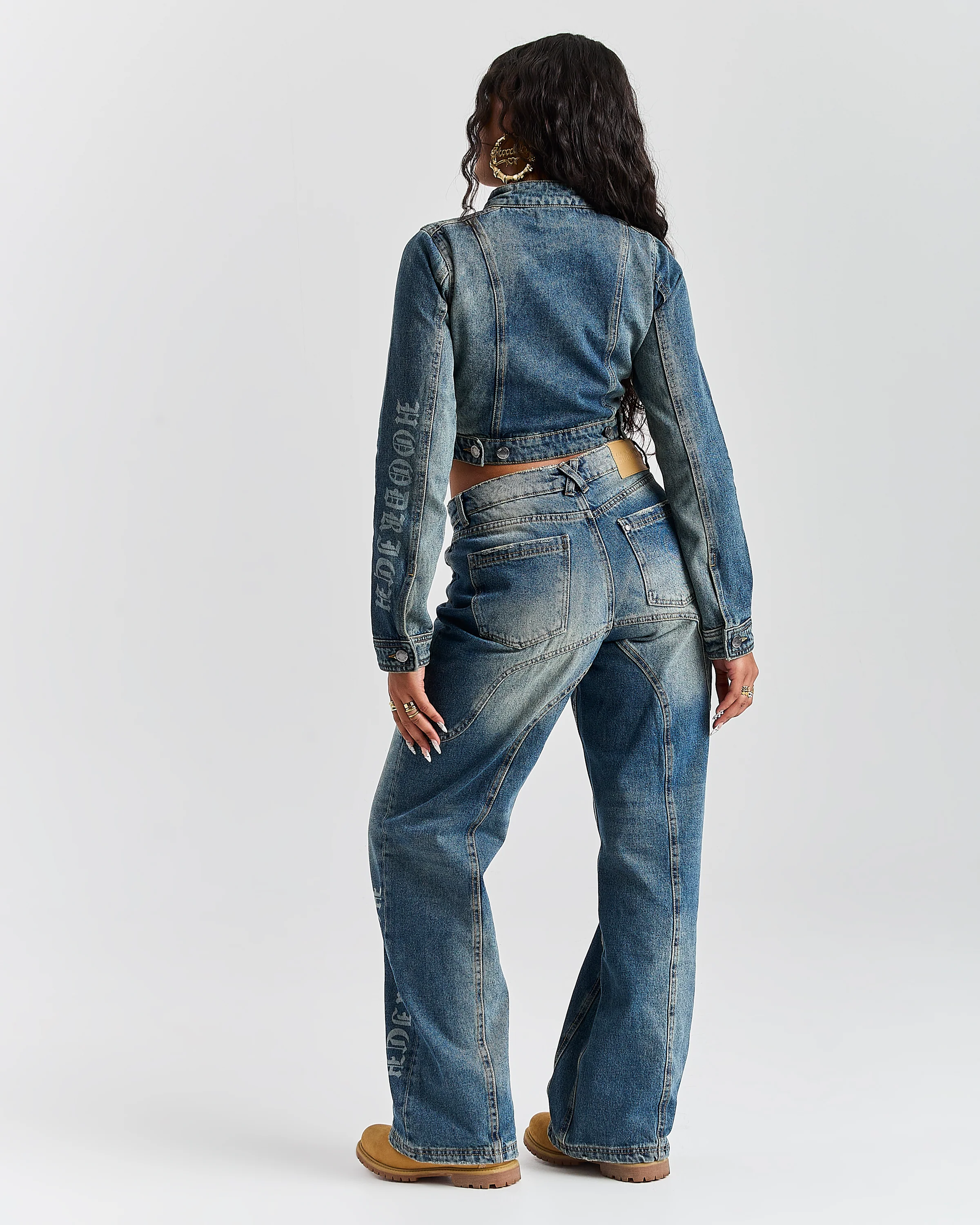 The Winner's Circle Snowdrift Wide Leg Jeans - Dirty Wash - Image 14