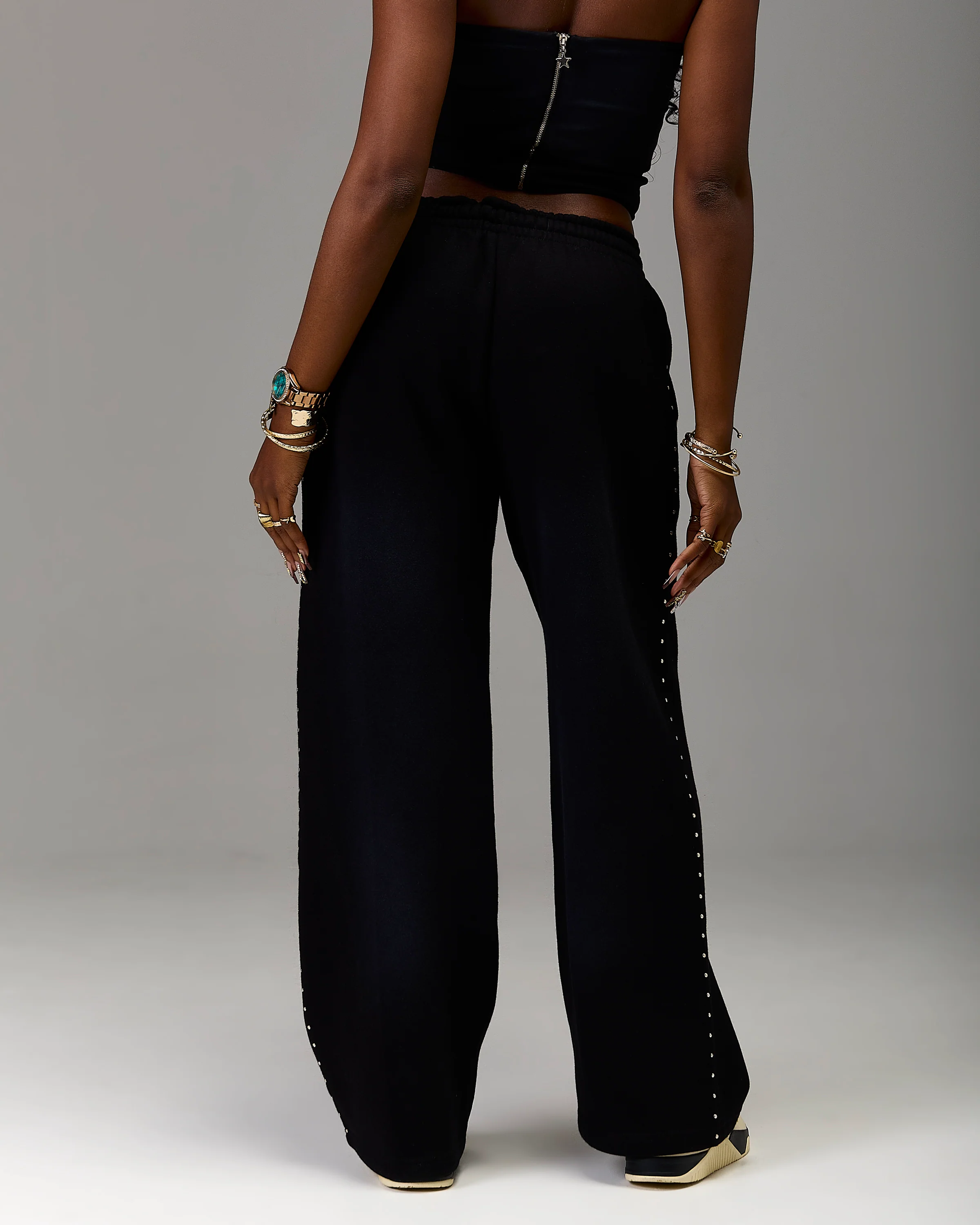The Winner's Circle Aspen Wide Leg Joggers - Black - Image 6