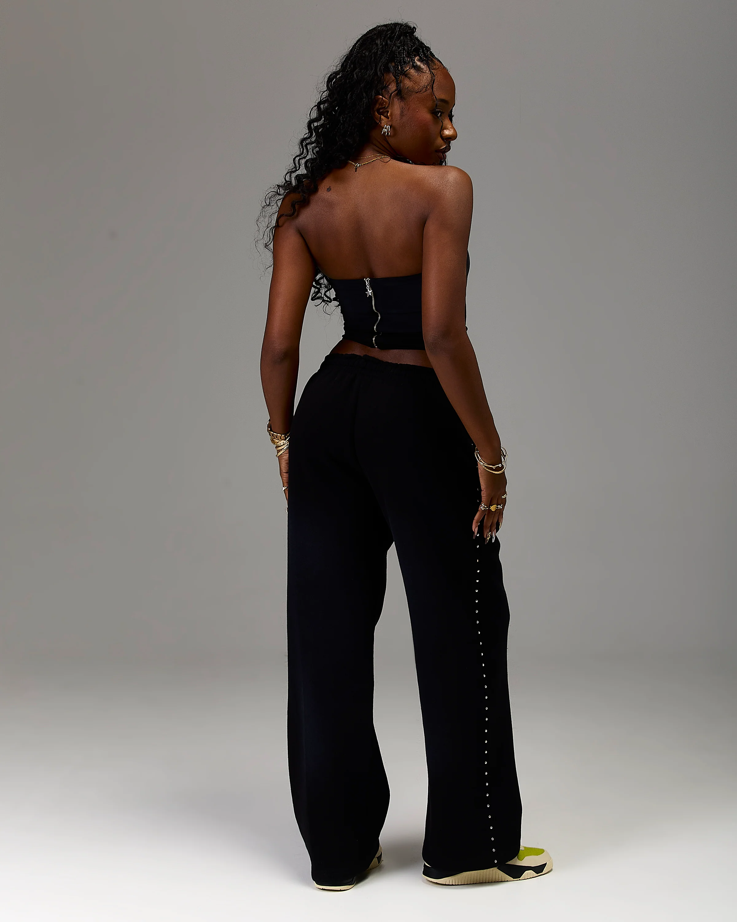The Winner's Circle Aspen Wide Leg Joggers - Black - Image 8
