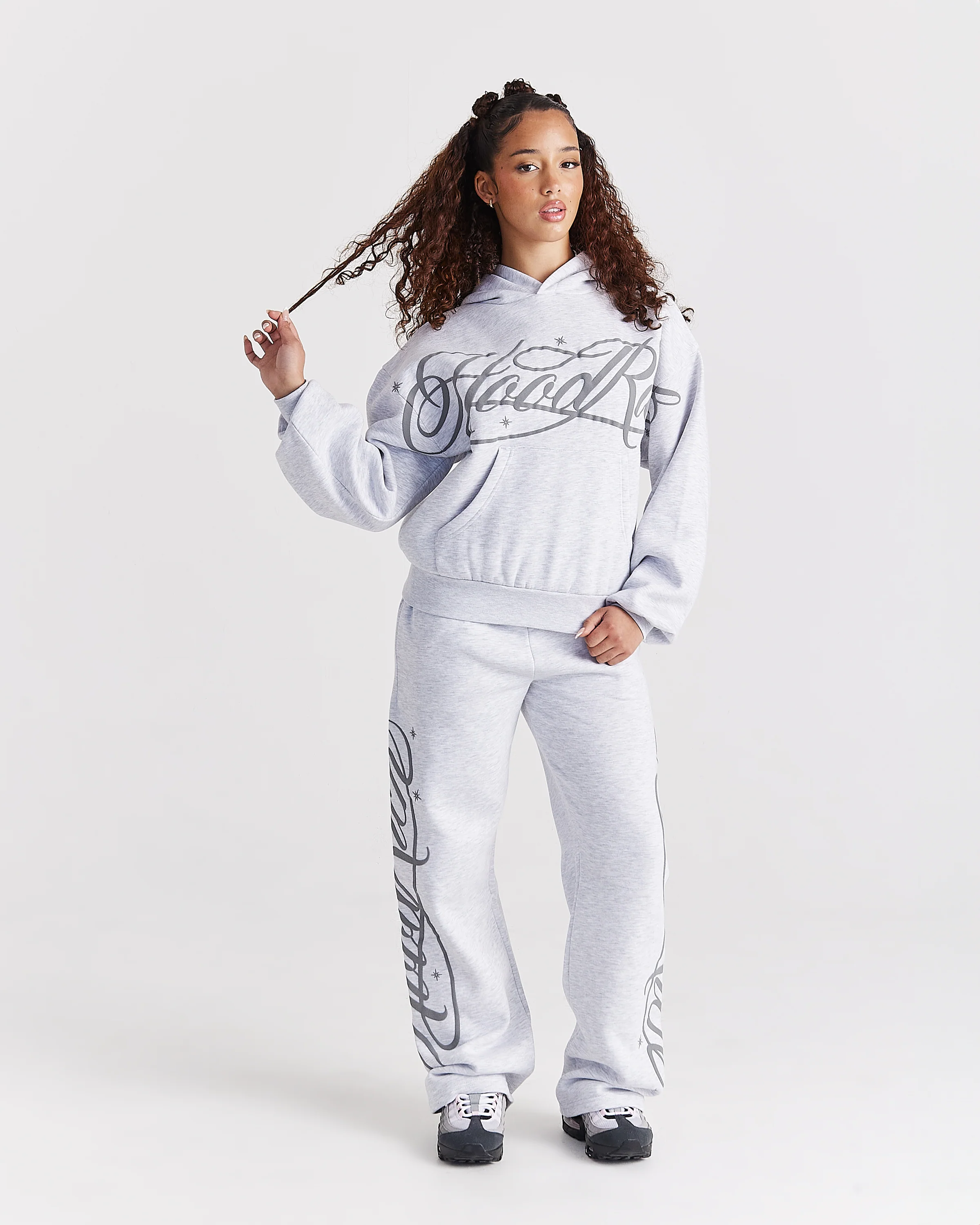 Solace Wide Leg Joggers - Light Grey - Image 2