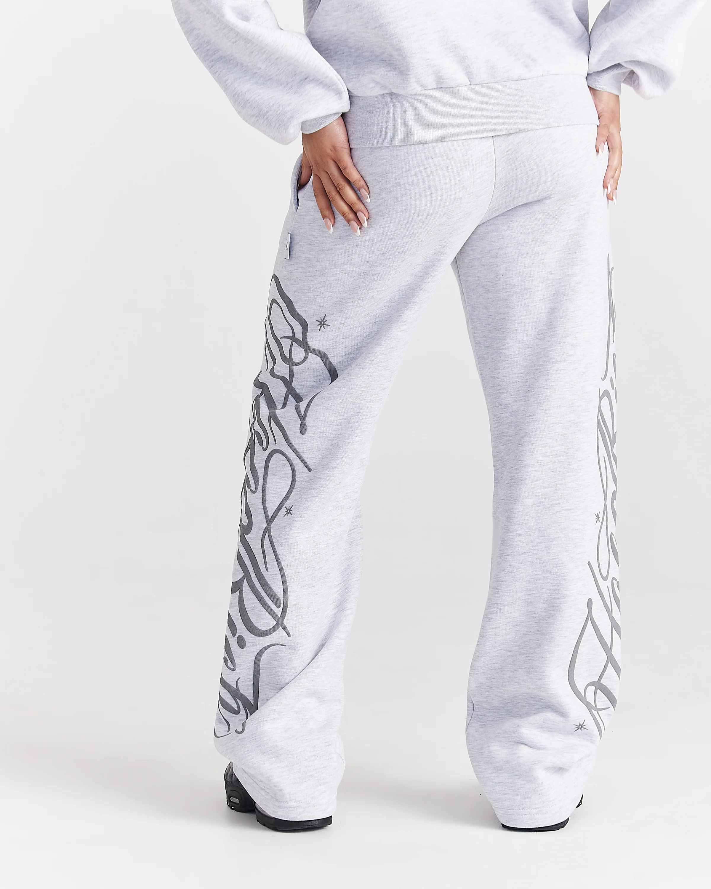 Solace Wide Leg Joggers - Light Grey - Image 3