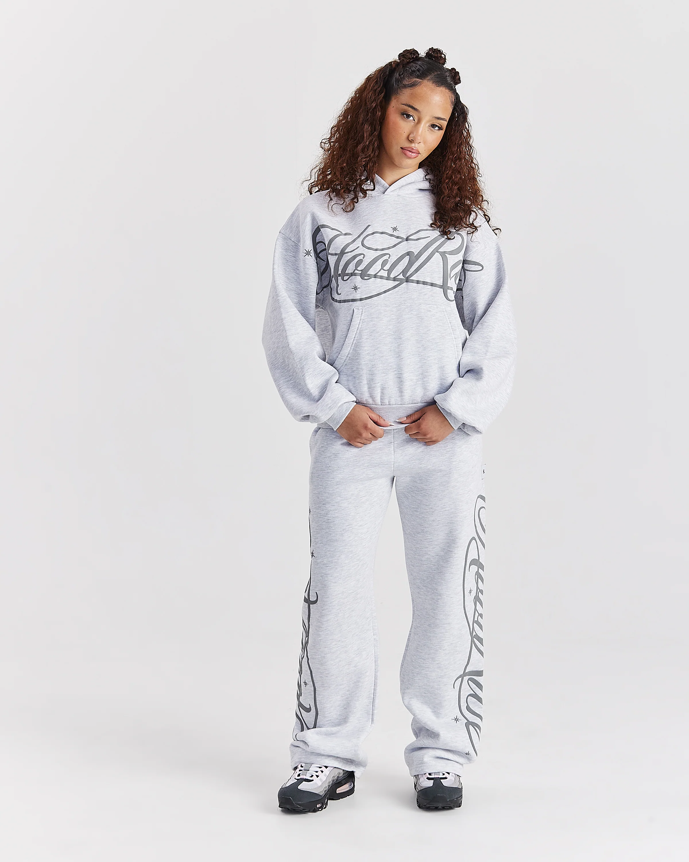 Solace Wide Leg Joggers - Light Grey - Image 6